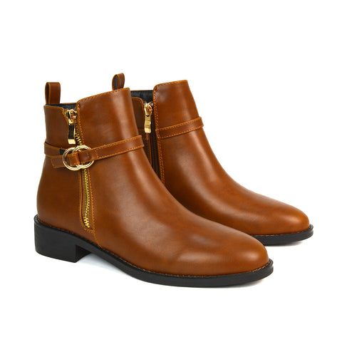 Tan Flat Boots, Tan Flat Heel Boots, Tan Flat Ankle Boots, Tan Casual Boots