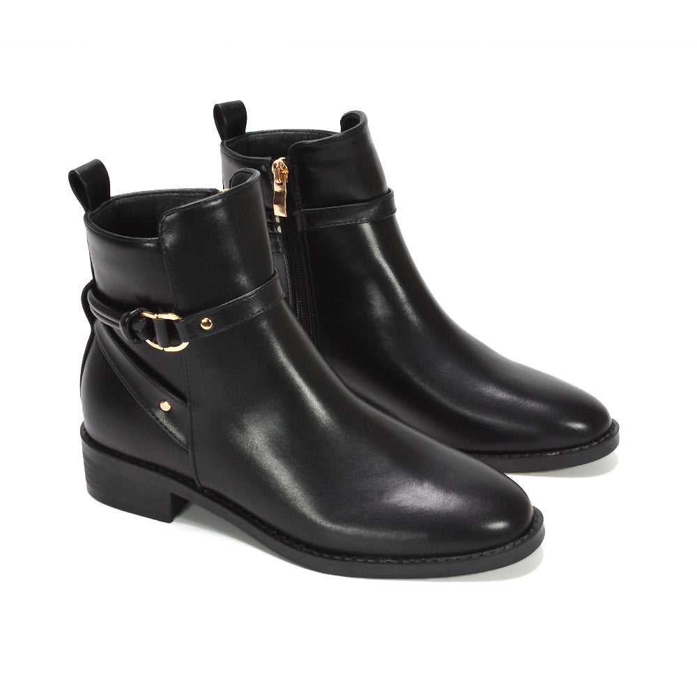 black ankle boots for women, black low block heel boots, cold weather boots, boots with side zipper