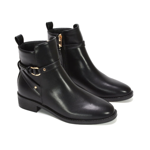 black ankle boots for women, black low block heel boots, cold weather boots, boots with side zipper