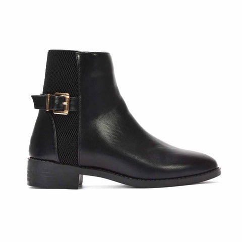 black ankle boots, black chelsea boots, ankle boots, chelsea boots, women’s ankle boots, leather ankle boots, women’s leather ankle boots with buckle and side zipper