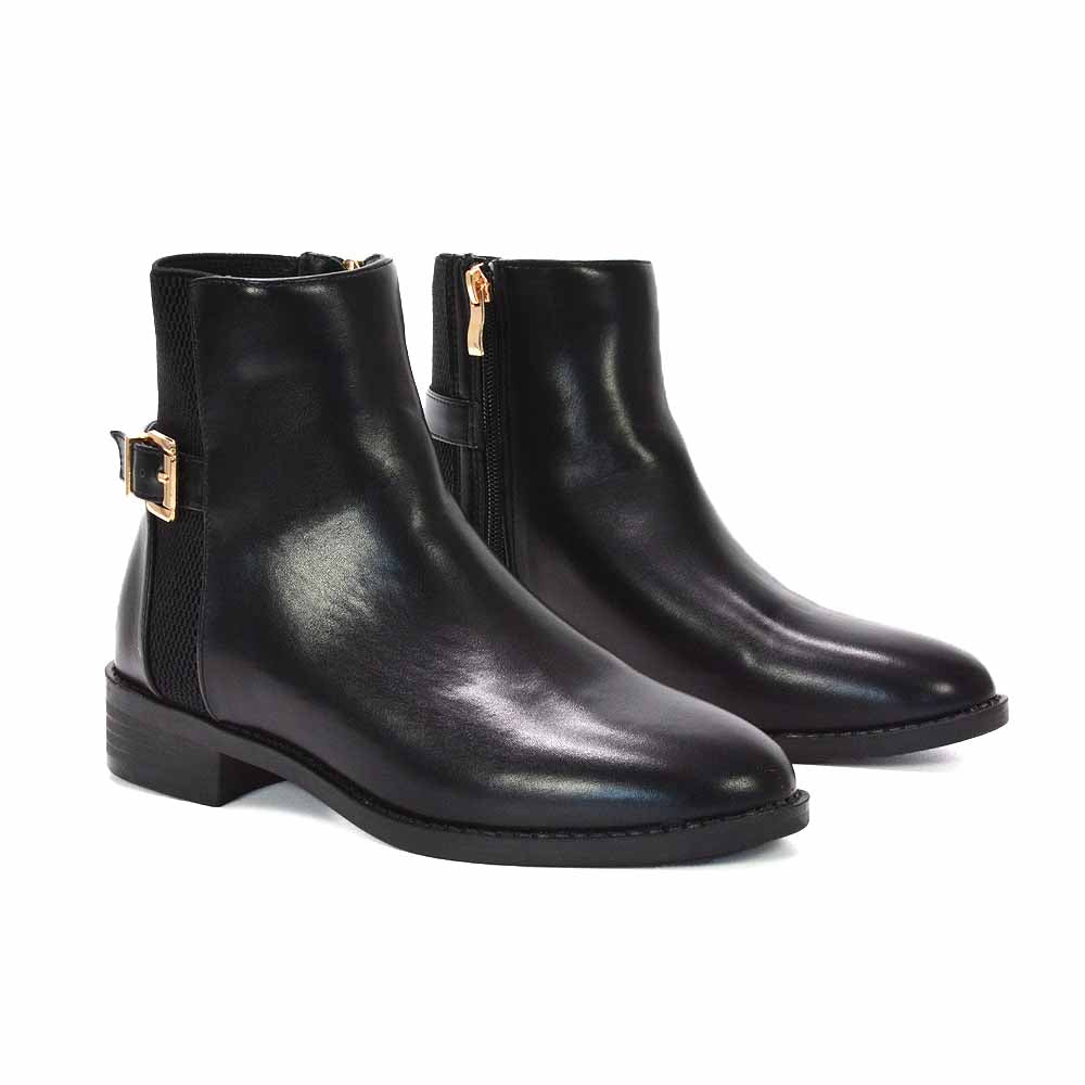 black ankle chelsea boots, black block heel boots, ankle chelsea boots, block heel boots, buckle ankle boots, stylish fall and winter ankle boots for women
