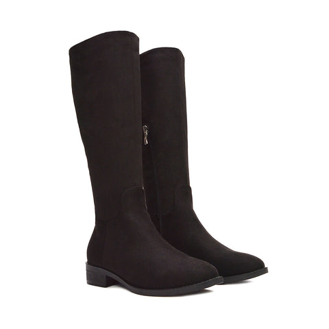black riding boots, black flat boots, riding boots, flat boots, women's flat boots