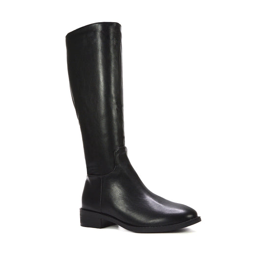 black long boots, black flat knee high boots, long boots, flat knee high boots