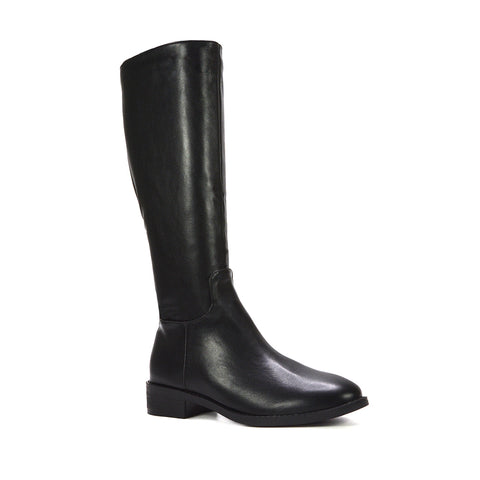 black long boots, black flat knee high boots, long boots, flat knee high boots