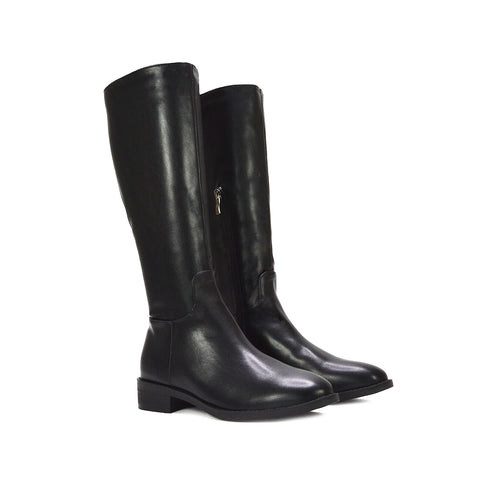 black riding boots, black flat boots, riding boots, flat boots, women's flat boots
