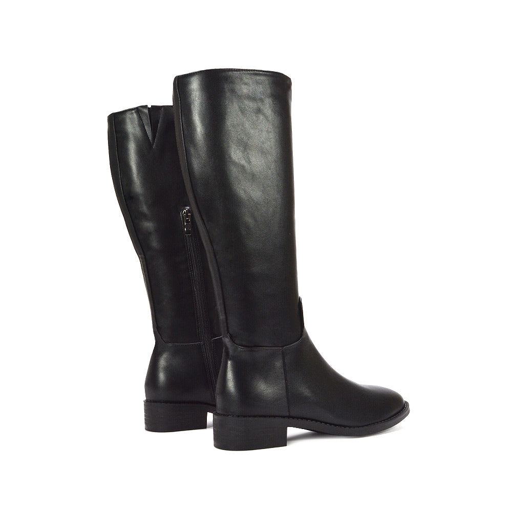 black zip up boots, black low block heel boots, zip up boots, low block heel boots