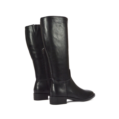 black zip up boots, black low block heel boots, zip up boots, low block heel boots