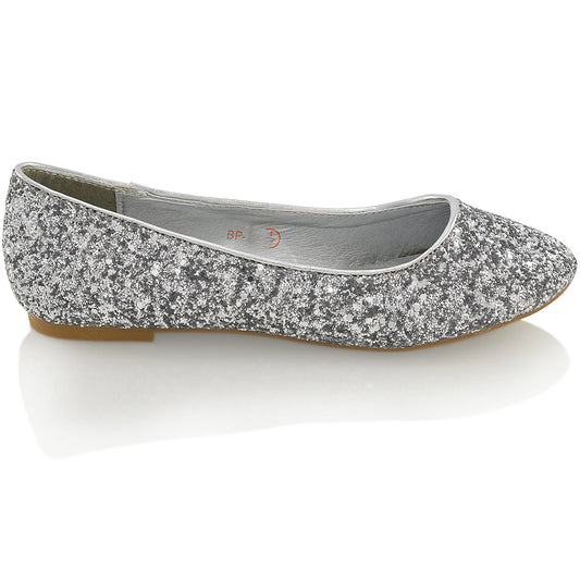 silver | XY London | glitter pumps,glitter pump shoes,glitter ballerina shoes,glitter bridal shoes