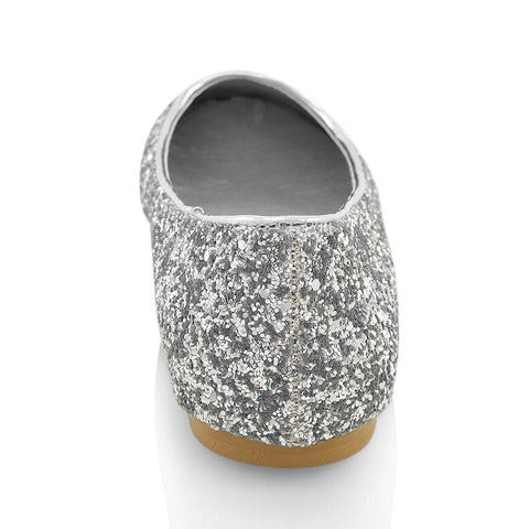 silver | XY London | glitter pumps,glitter pump shoes,glitter ballerina shoes,glitter bridal shoes