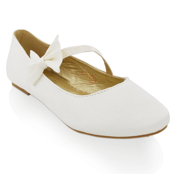 COLETTE FLAT LOW HEEL STRAPPY BOW DETAILING BALLERINA PUMP SHOES SATIN