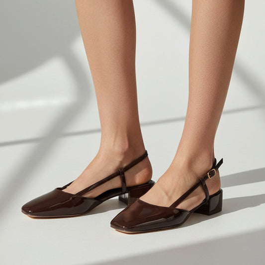 brown low heels