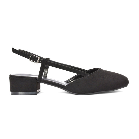 black strappy heels, black slingback heels, strappy heels, slingback heels, Strappy block heel sandals, Women's slingback strappy heels

