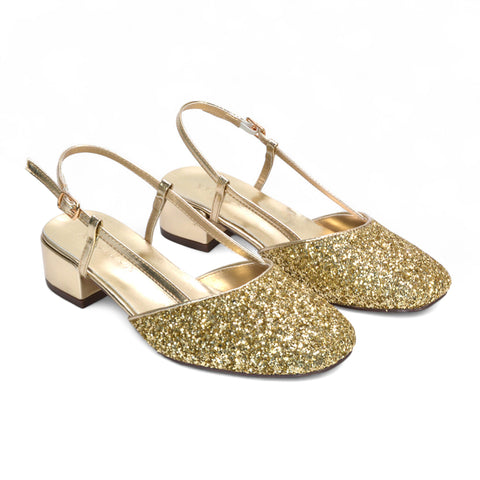 gold court heels, gold strappy block heels, court heels, strappy block heels, Slingback Strappy Block Heel Sandals, Low Block Heel Square Toe Sandals