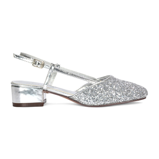 silver strappy heels, silver slingback heels, strappy heels, slingback heels, Strappy block heel sandals, Women's slingback strappy heels