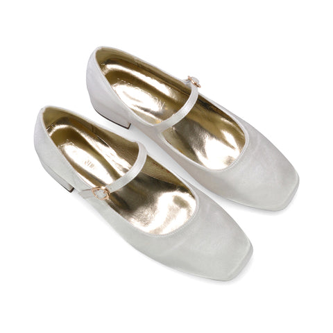 Buckle strap satin heels, Satin dress shoes with low block heel, Satin block heels for weddings, Ivory satin party heels