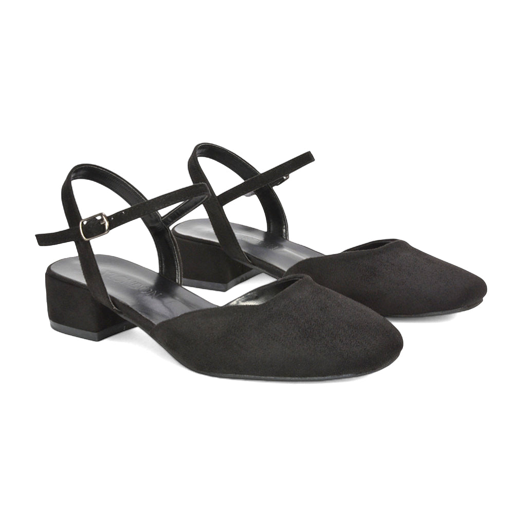 black block heels, black low heels, block heels, low heels, heels, Women’s low block heel dress shoes, Classic everyday women’s heels