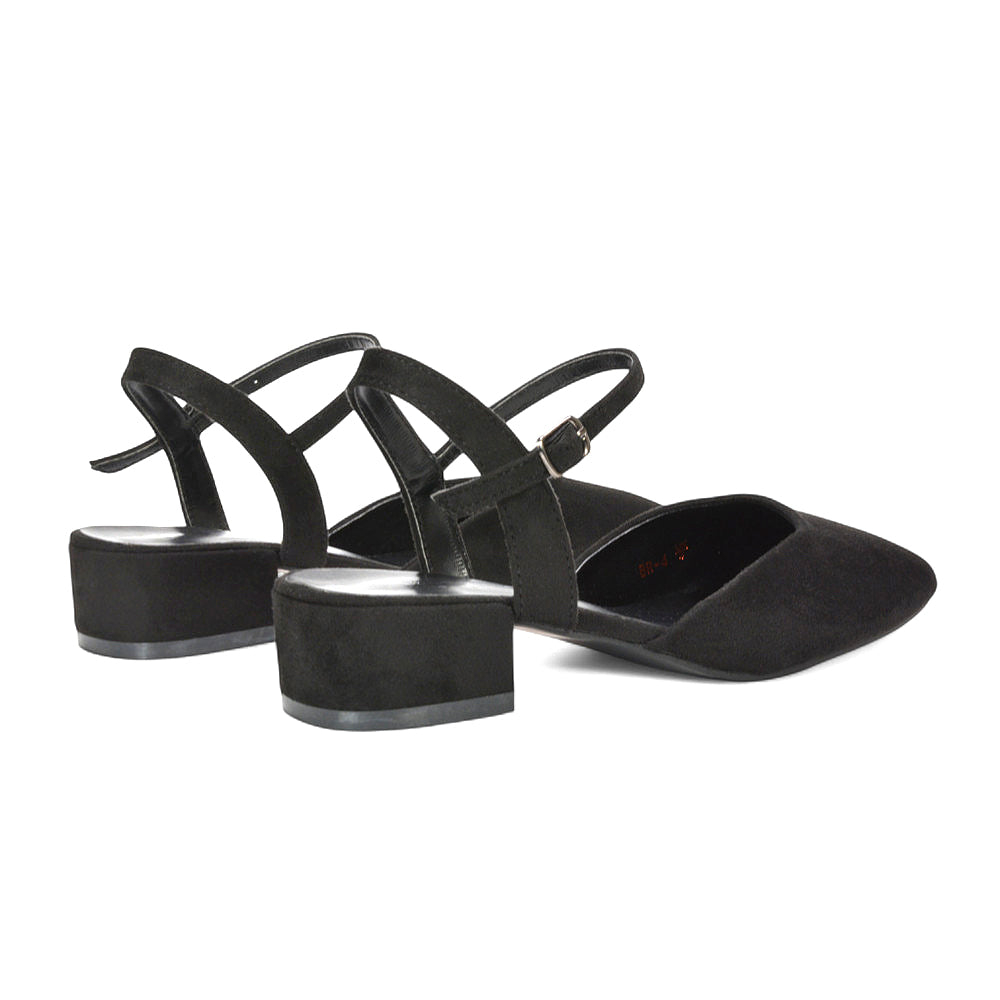 black court shoes, black court heels, court shoes, court heels, Faux suede sandals for women, Women's ankle strap heels, low block heel sandals



