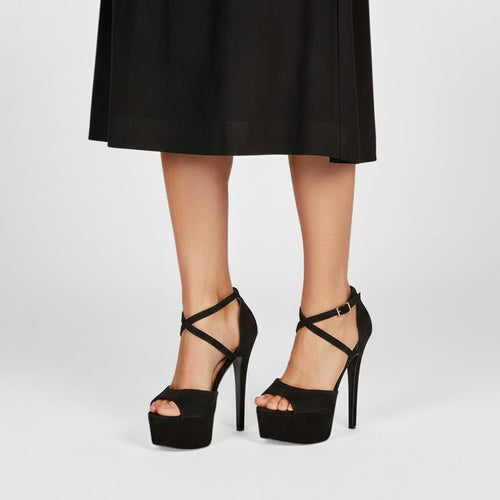 black platform heels