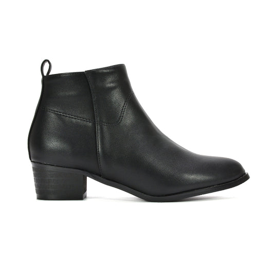 black synthetic leather boots, black leather boots, black ankle boots, womens black boots, ankle boots, womens boots, women’s cowboy ankle boots, women’s low heel cowboy boots, western inspired boots, buy women’s cowboy ankle boots, 