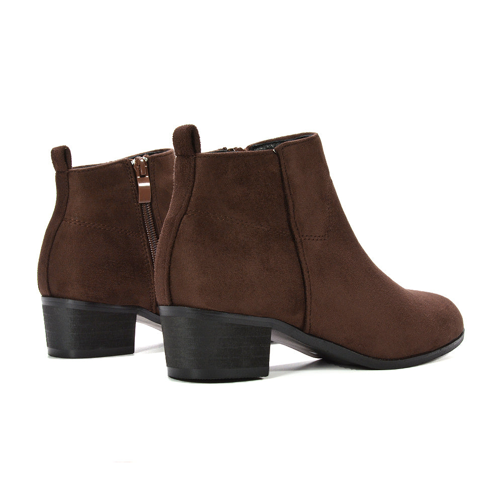 brown block heel boots, brown block heel ankle boots, block heel boots, block heel ankle boots, women’s western ankle boots, zip ankle boots women, fall ankle boots women, stylish western boots women