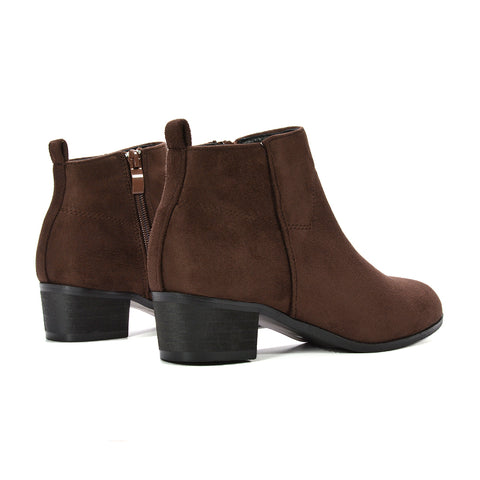 brown block heel boots, brown block heel ankle boots, block heel boots, block heel ankle boots, women’s western ankle boots, zip ankle boots women, fall ankle boots women, stylish western boots women