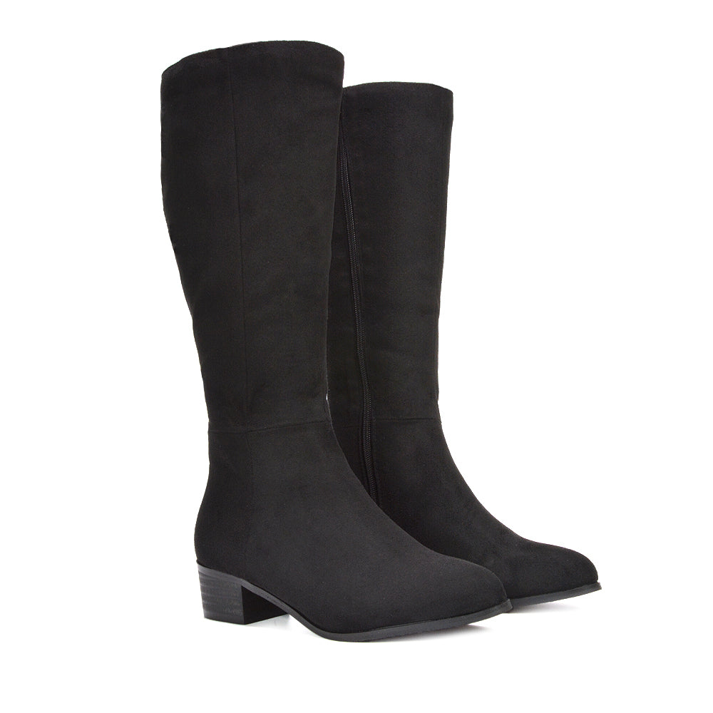 Affordable black knee-high boots for women, Comfortable knee-high boots, Black winter boots
