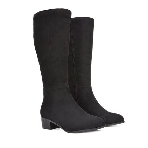 Affordable black knee-high boots for women, Comfortable knee-high boots, Black winter boots