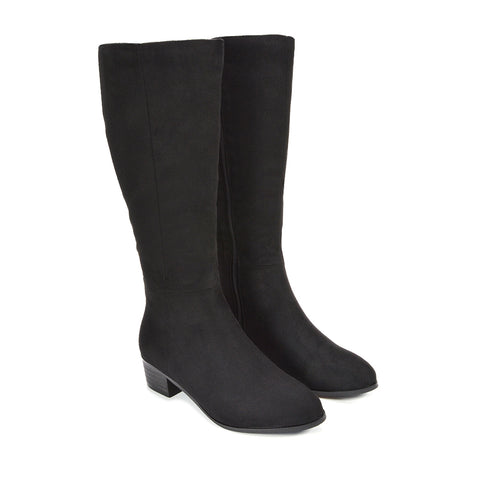 Women's suede boots, Comfortable black knee-high boots for everyday wear