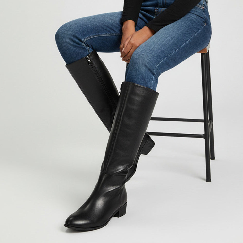 black heels knee boots