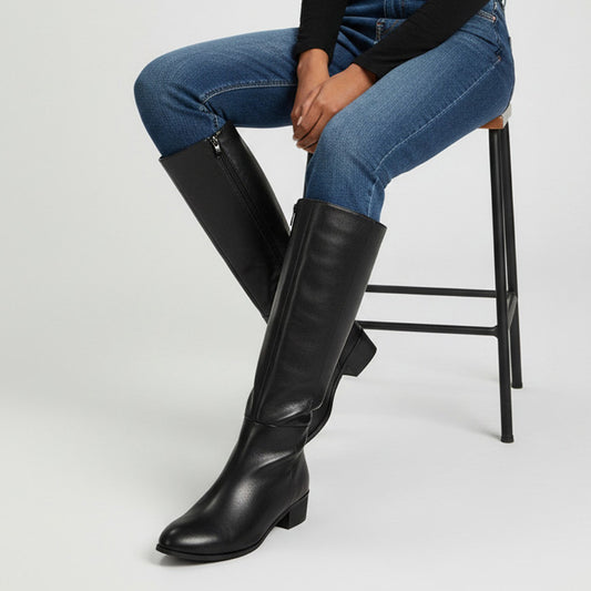 black heels knee boots