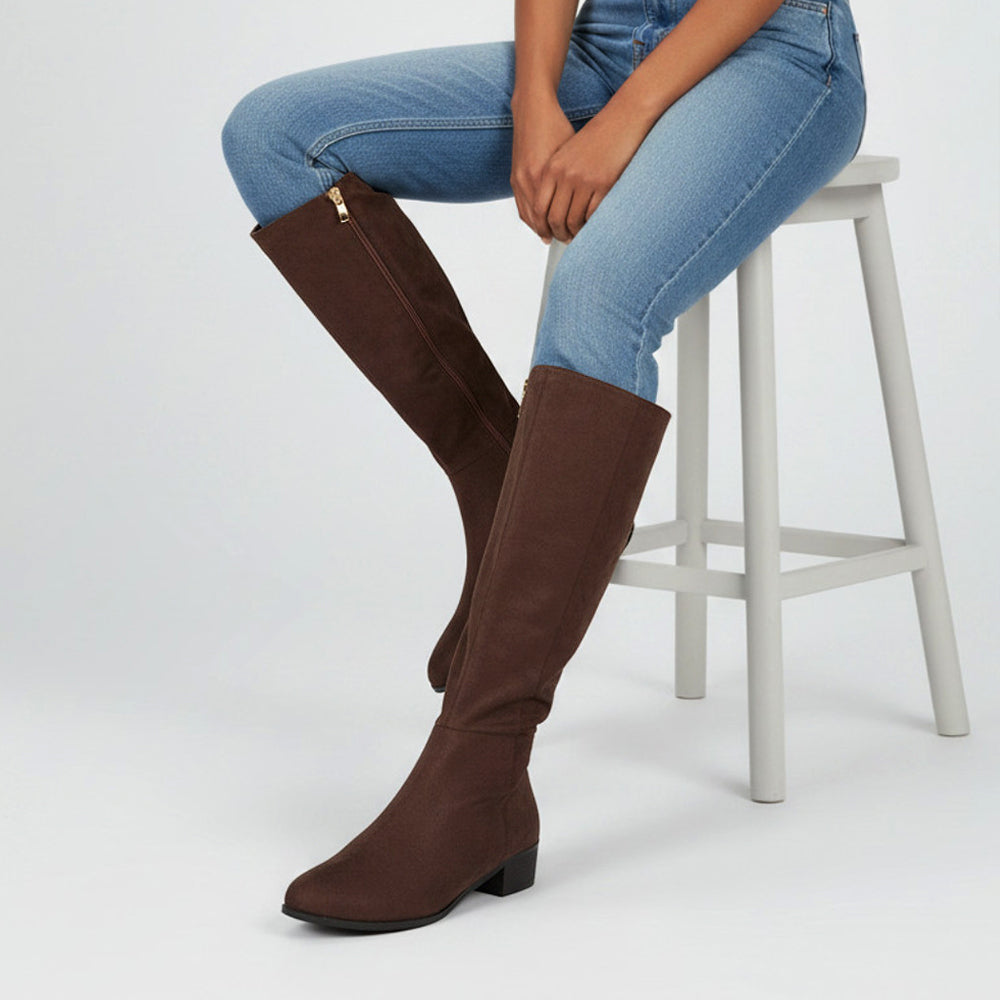 chocolate brown knee high boots
