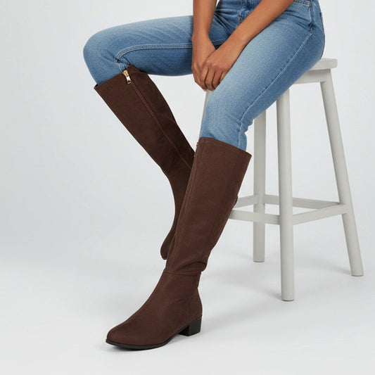 chocolate brown knee high boots