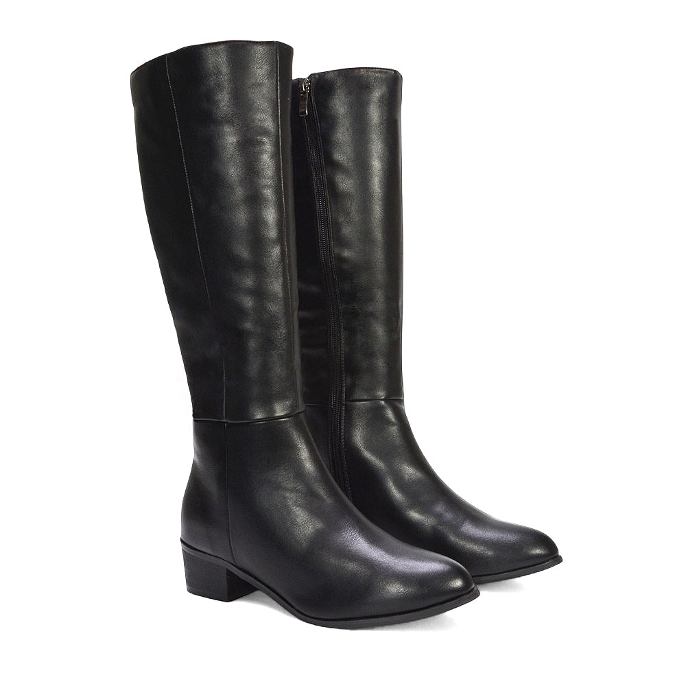 black high heel knee high boots, black western boots, high heel knee high boots, western boots, Elegant tall boots for women, Winter boots for women with low heel, Women's boots for fall and winter