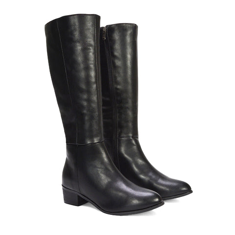 black high heel knee high boots, black western boots, high heel knee high boots, western boots, Elegant tall boots for women, Winter boots for women with low heel, Women's boots for fall and winter