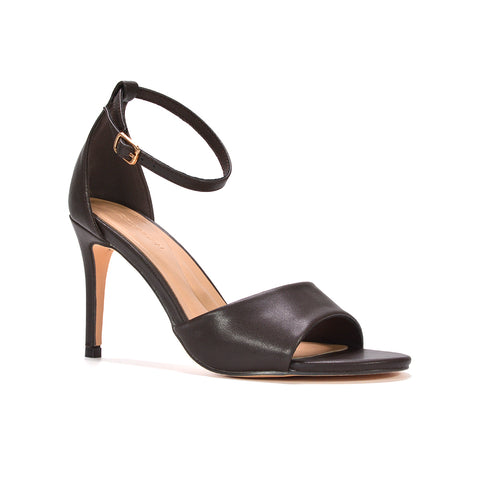 brown strappy heels with stiletto heel, women's dark brown stiletto heels
