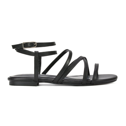 black flat gladiator sandals, black flat gladiator strappy sandals with open toe, black sandals