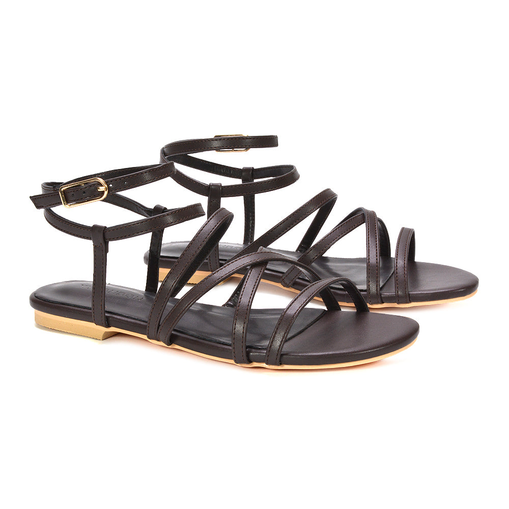 brown open toe sandals, stylish brown strappy sandals for summer, brown beach sandals