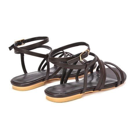 brown summer sandals, comfortable brown flat sandals for walking, women’s brown gladiator sandals