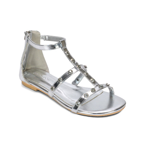 silver strappy sandals with crystals, strappy sandals for women, holiday sandals