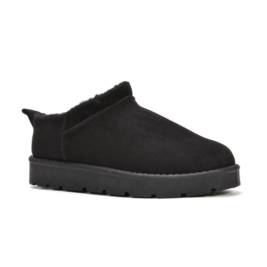 black fur lined boots, black slipper boots, Fur-lined slip-on boots, Non-slip sole winter boots, Best winter boots for women 2025, ankle winter boots