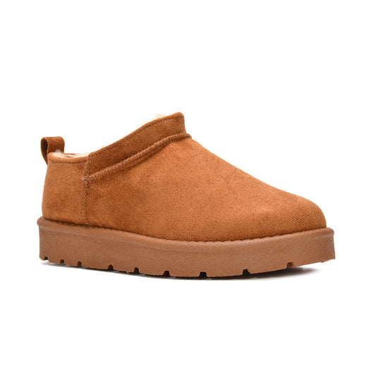 chestnut fur lined boots, chestnut slipper boots, Fur-lined slip-on boots, Non-slip sole winter boots, Best winter boots for women 2025, ankle winter boots