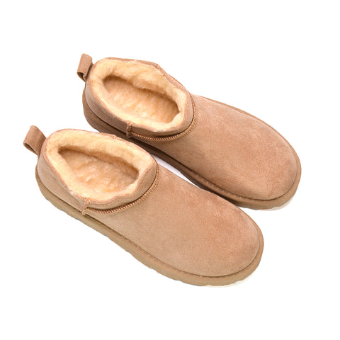 sand slip on boots, Fleece lined winter footwear, Pull-on ankle boots with fur, Cute cozy boots for women