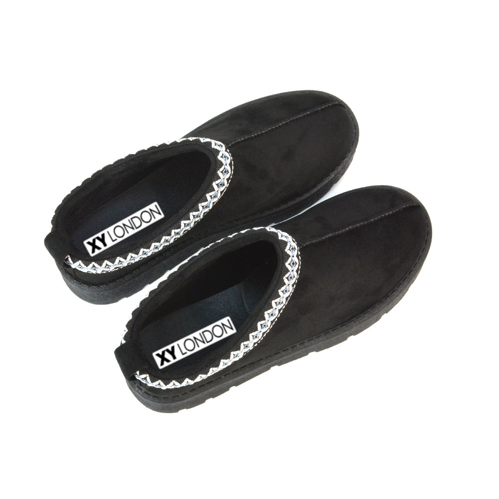 Casual Slip On Boots, Black Slipper Boots With Hard Sole, Ultra Mini Ankle Boots, Black Ultra Mini Ankle Boots