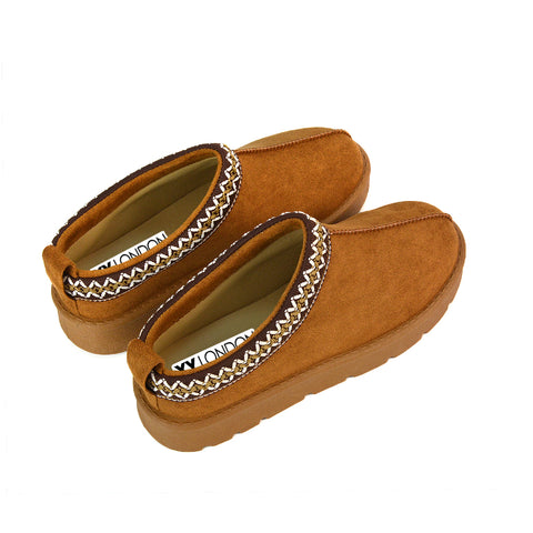 Flats, Flat Shoes, Chestnut Flat Shoes, Slipper Boots, Chestnut Slippers