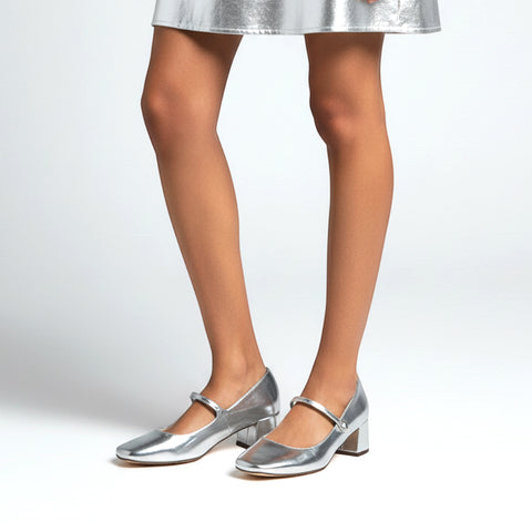 silver wedding heels