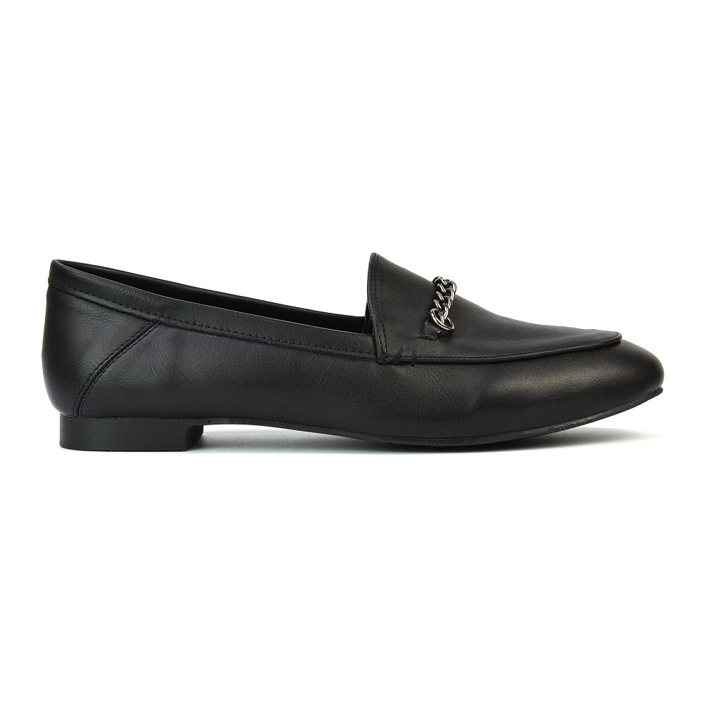office shoes, chain detail loafers, flat shoes, flats, work shoes