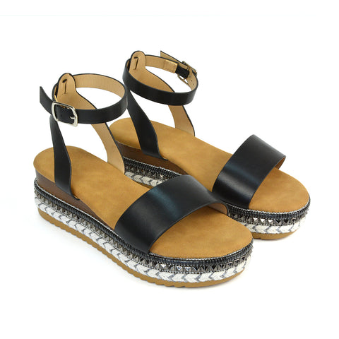 Black Flatform Sandals, Black Strappy Sandals, Flatform Sandals, Strappy Sandals