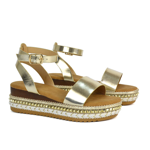 Gold Sandals, Gold Flat Sandals, Sandals, Flat Sandals
