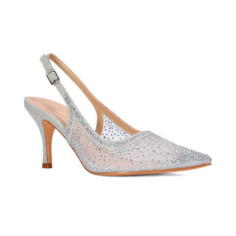 silver bridal heels, silver bridal shoes, bridal heels, bridal shoes, Sparkly wedding guest shoes, Glitter mesh heels