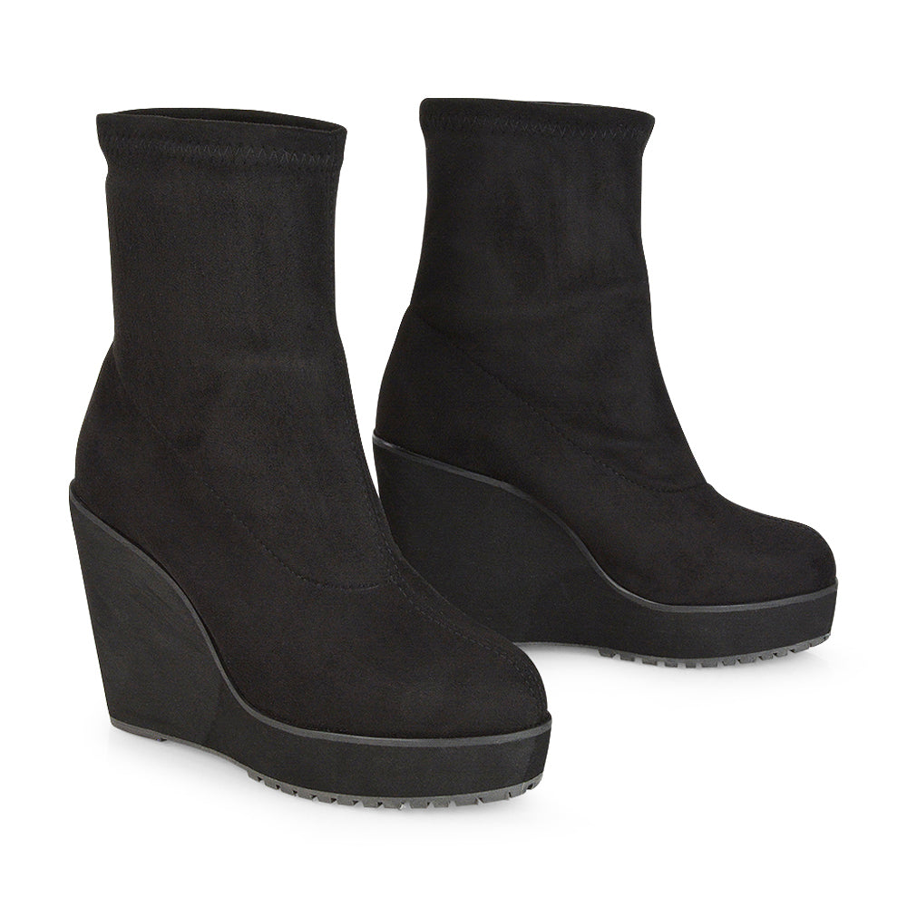 platform wedge boots, platform wedge ankle boots for women, minimalist ankle boots women, casual wedge boots women, cushioned wedge ankle boots, closed toe wedge boots